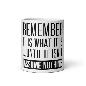 Assume Nothing Mug